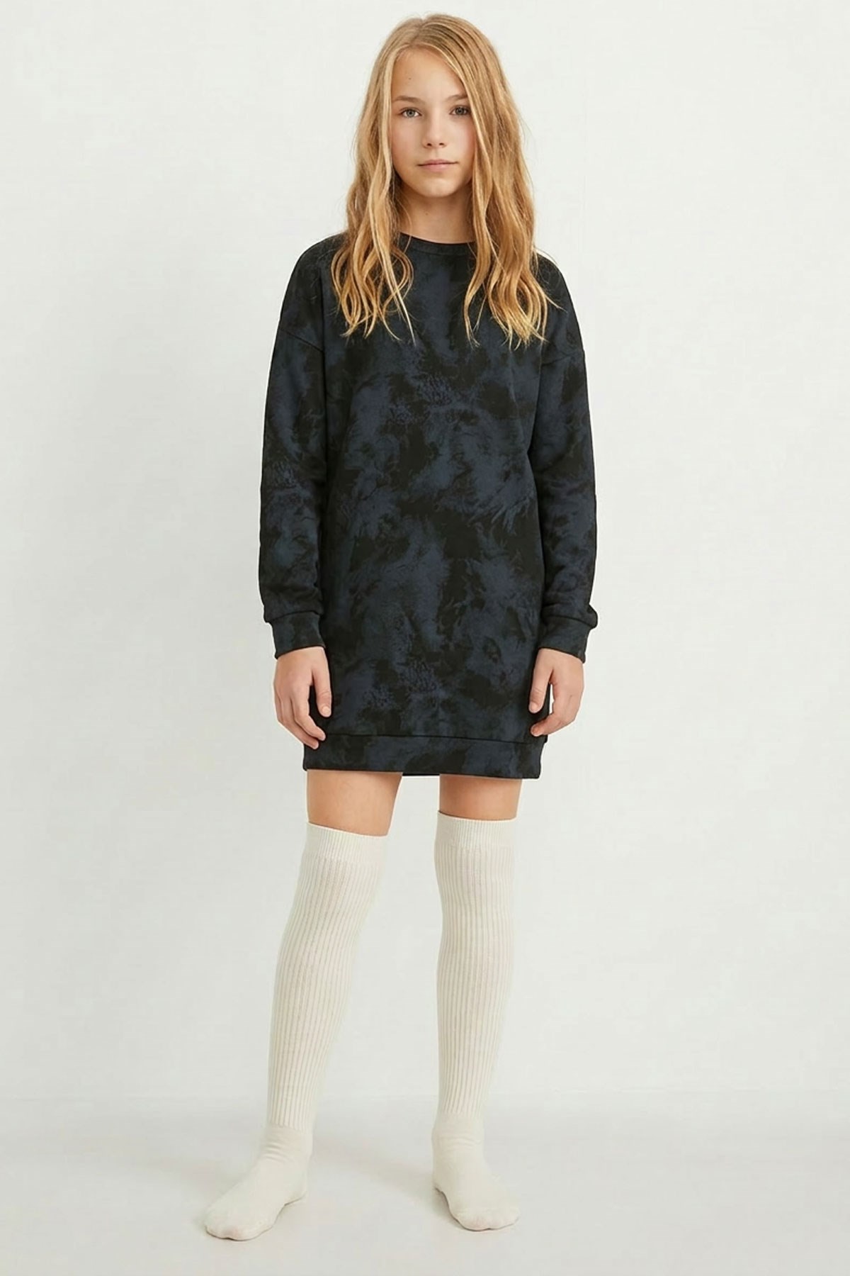 3 Çift İnce Fitilli Diz Üstü Pamuk Karışımlı Çocuk Çorap