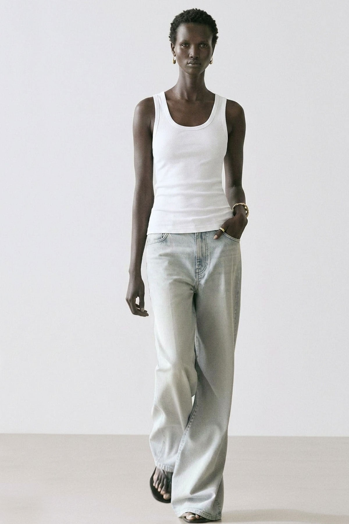 2 Adet Fitilli Fitted Viskon Karışımlı Askılı Tişört