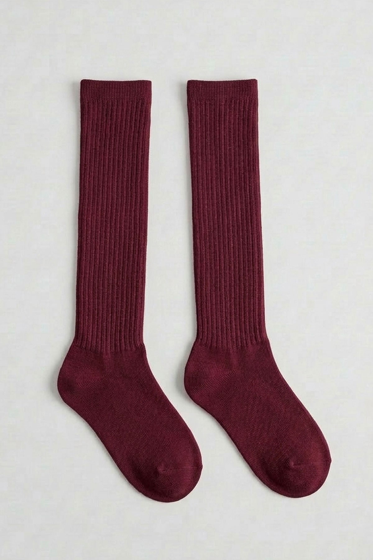 İnce Fitilli Diz Üstü Pamuk Karışımlı Çocuk Çorap