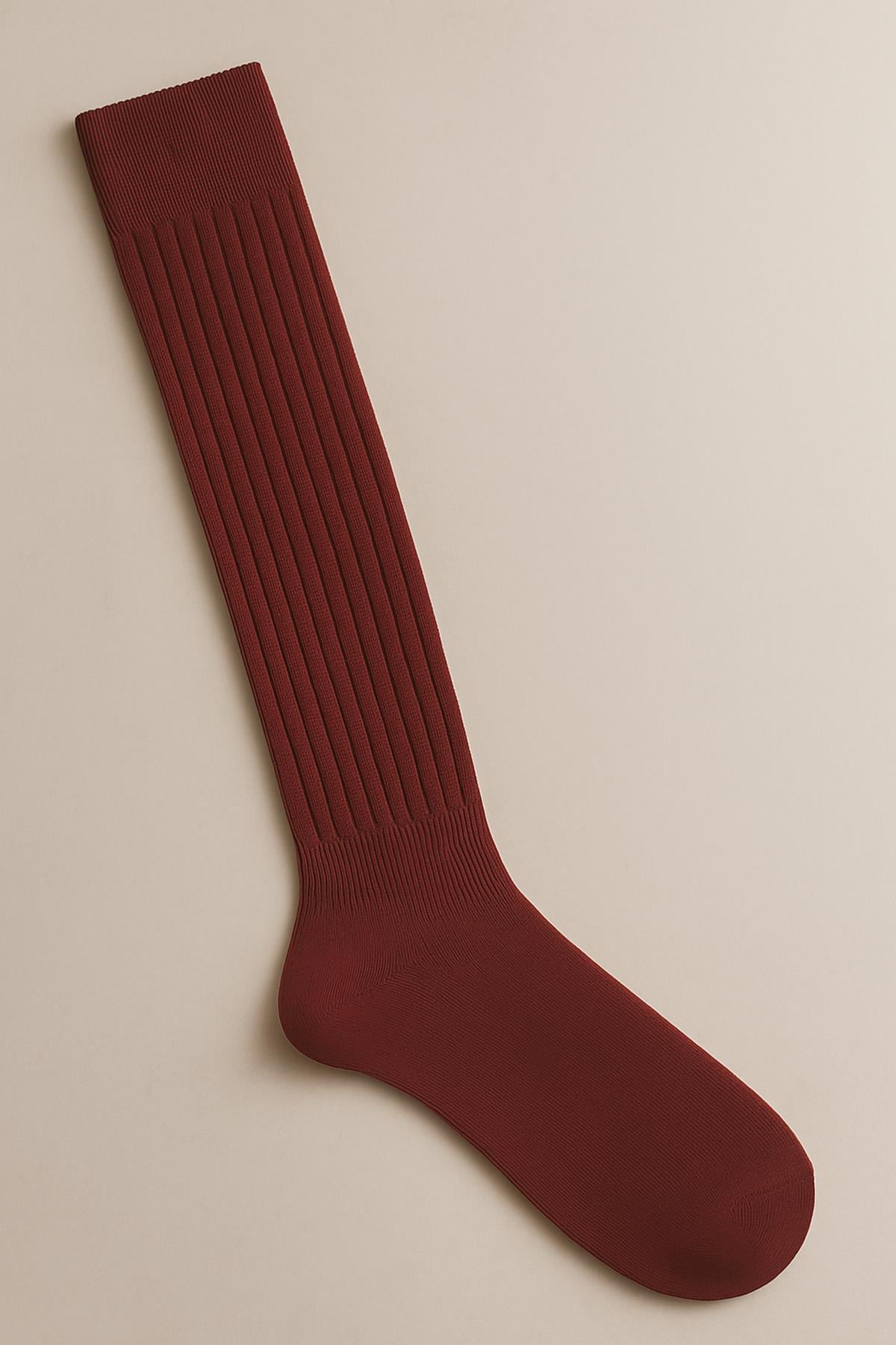 2 Çift Basic Lastikli Kalın Pamuk Karışımlı Diz Üstü Çorap