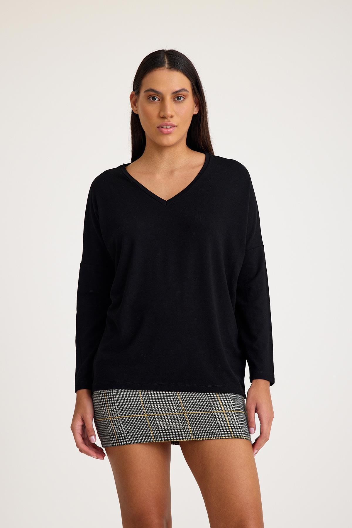 V Yaka Yarasa Kol Basic Triko Kazak