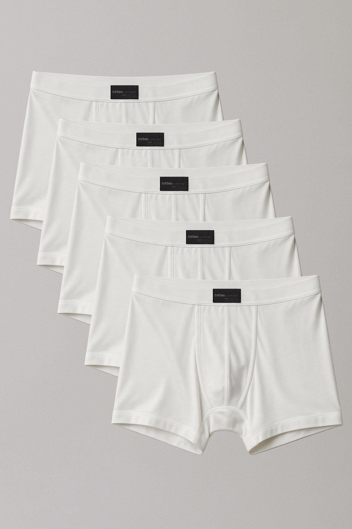 5 Adet Doğal Bambu Kısa Paça Boxer Şort