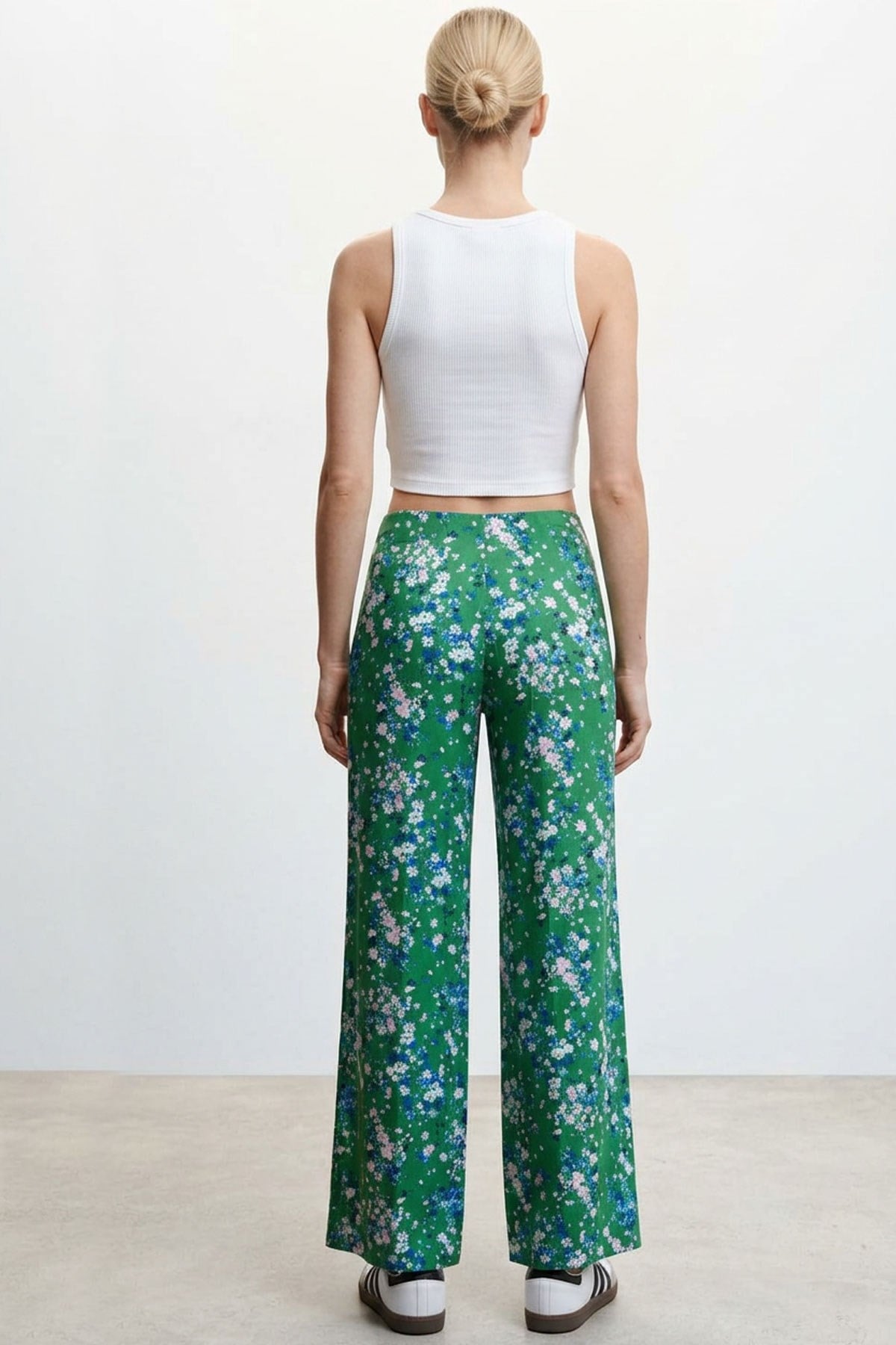 Rahat Kalıp Yüksek Bel Bol Paça Viskon Karışım Kadın Pantolon