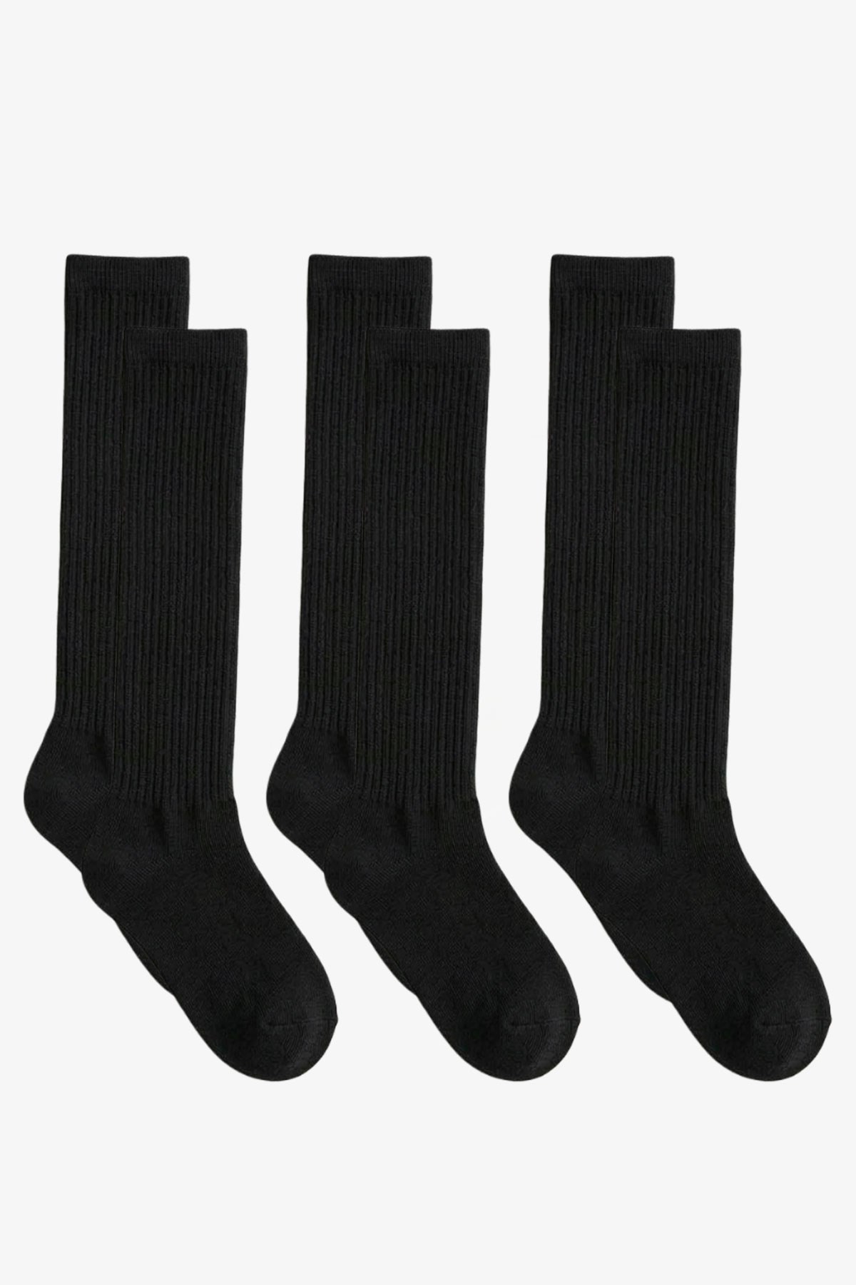 3 Çift İnce Fitilli Diz Üstü Pamuk Karışımlı Çocuk Çorap