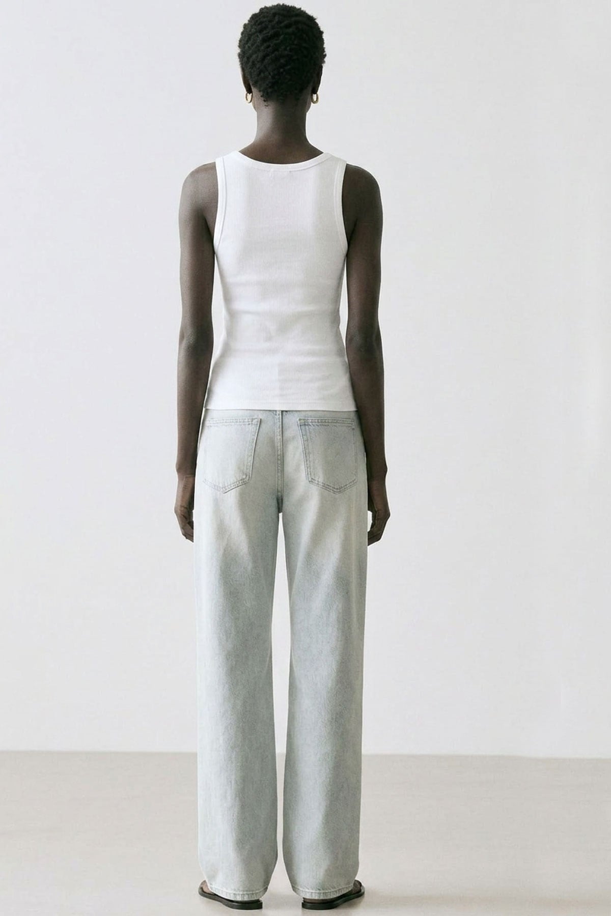 3 Adet Fitilli Fitted Viskon Karışımlı Askılı Tişört