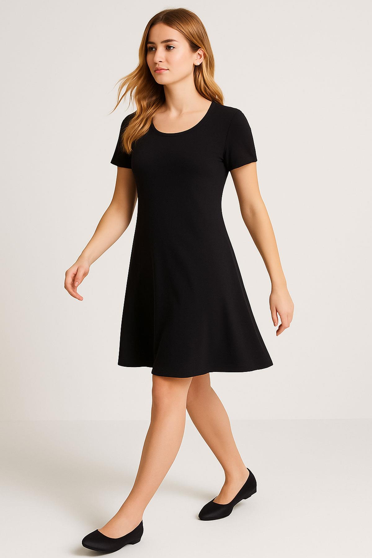 2 Adet Dökümlü Rahat Kalıp Günlük Penye Kumaş Elbise