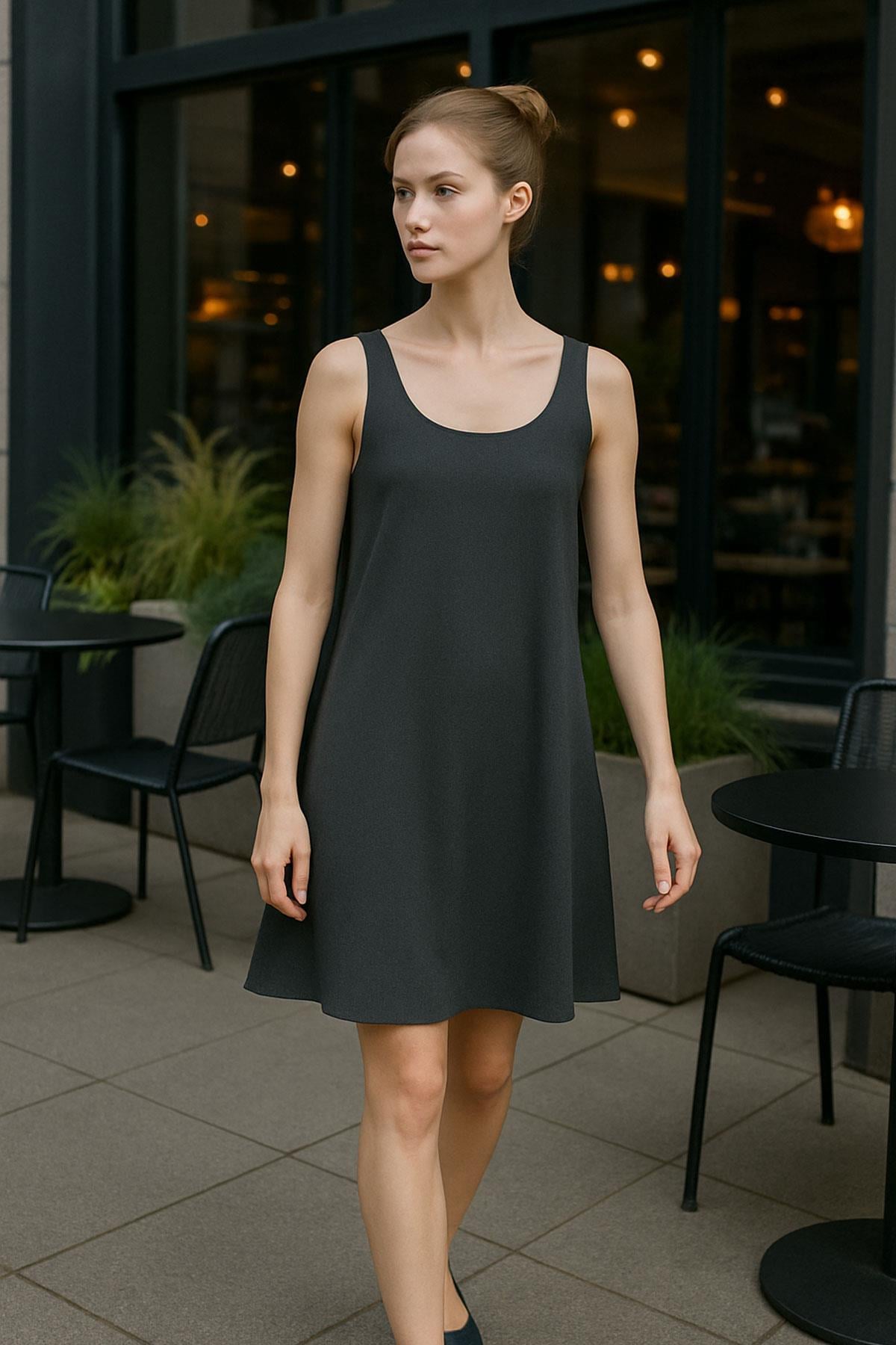 2 Adet A Kesim Pamuklu Kalın Askılı Atlet Elbise