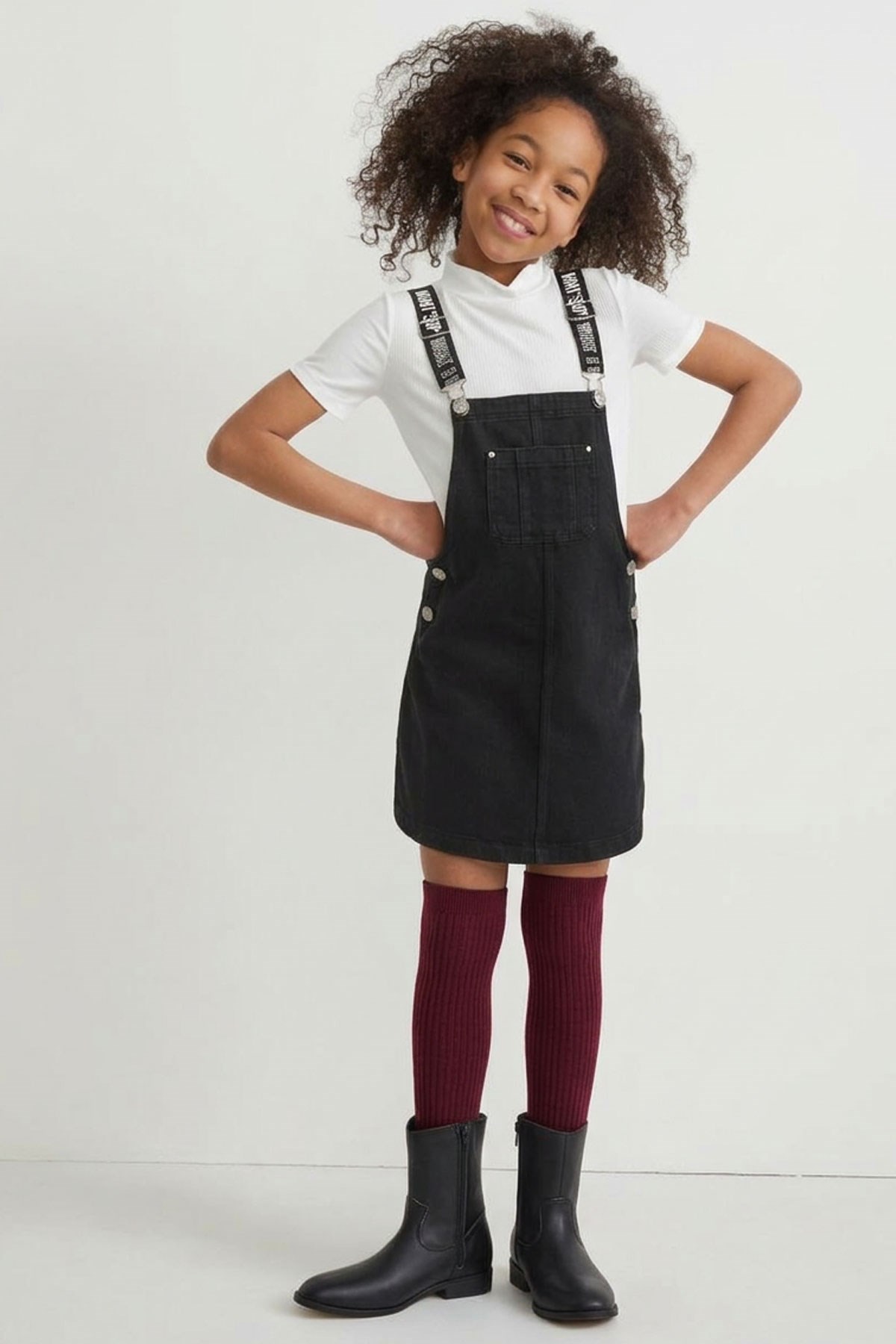 İnce Fitilli Diz Üstü Pamuk Karışımlı Çocuk Çorap