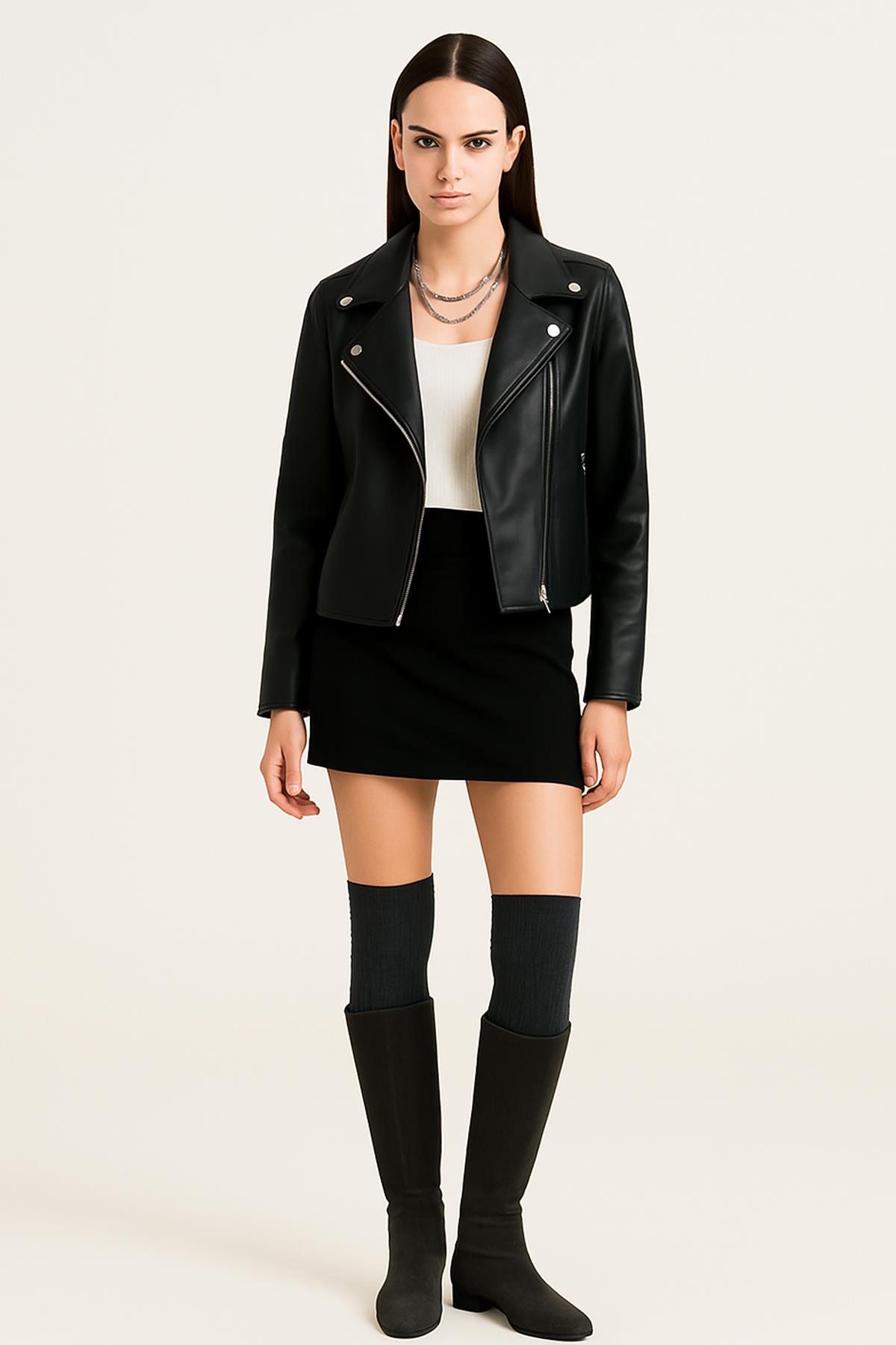 2 Çift Basic Lastikli Kalın Pamuk Karışımlı Diz Üstü Çorap