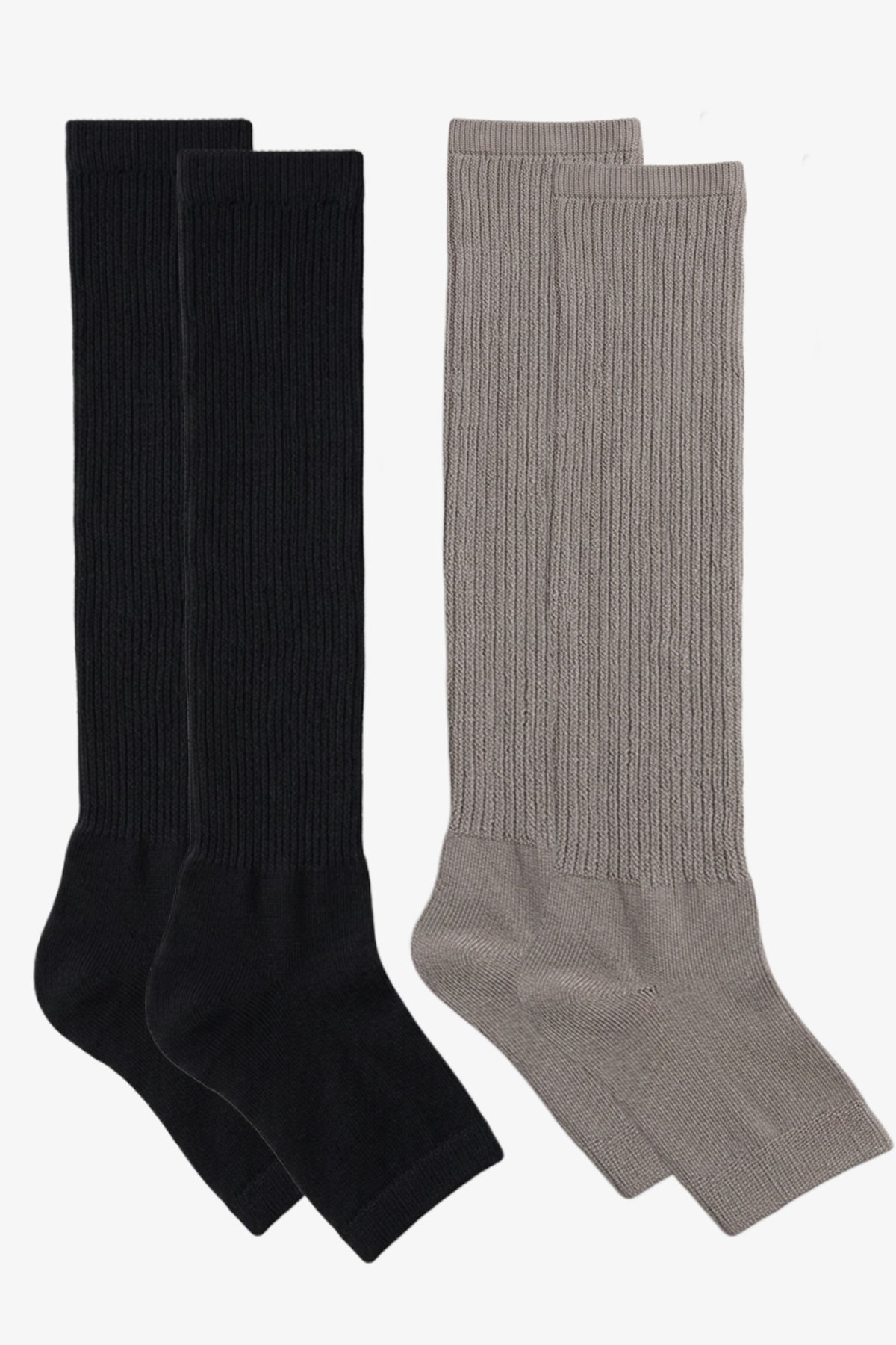 2 Çift Parmaksız Tabanlı İnce Fitilli Diz Üstü Pamuk Karışımlı Tozluk