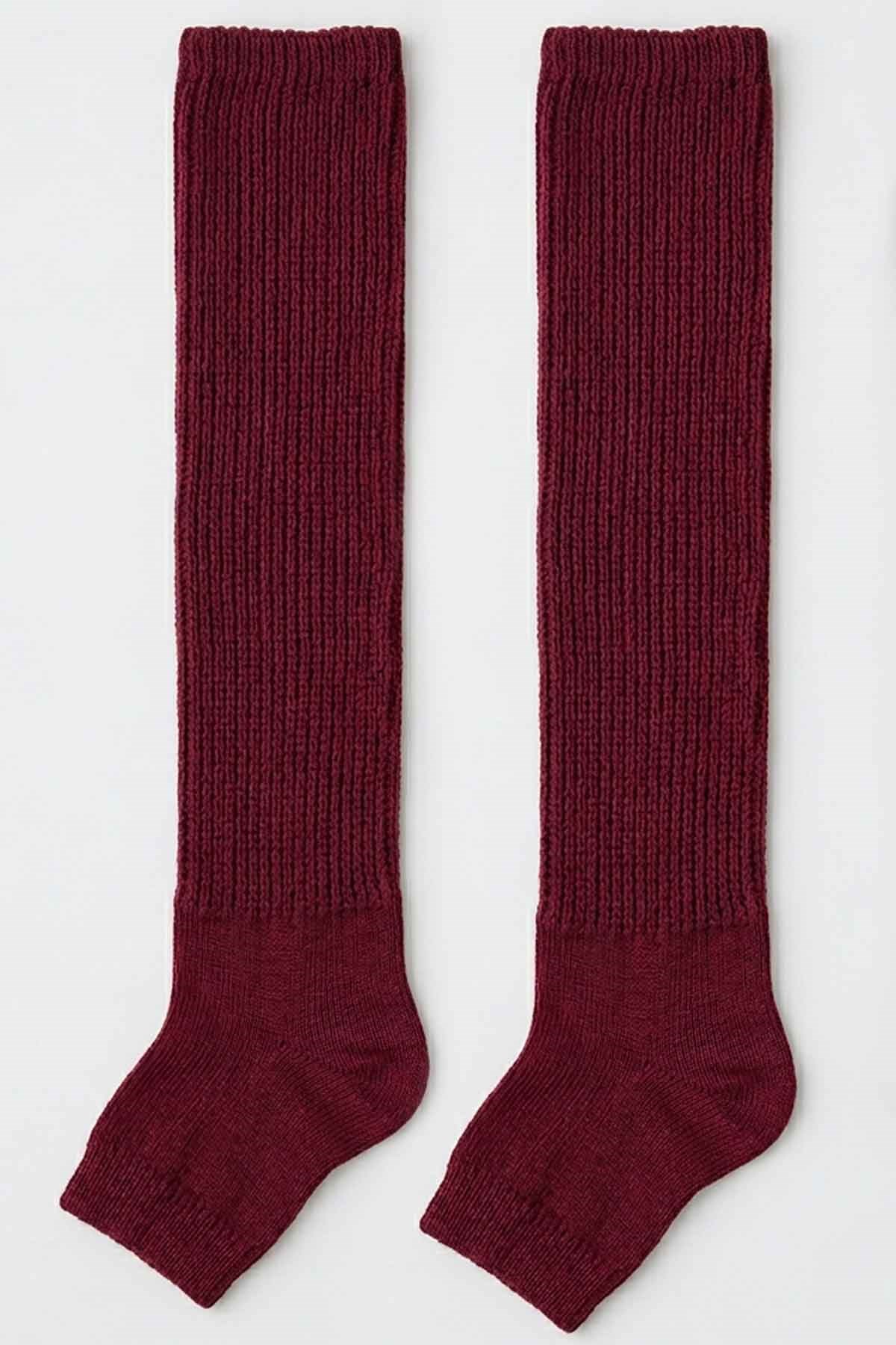 Parmaksız Tabanlı Lastikli Diz Üstü Basic Pamuk İçerikli Tozluk