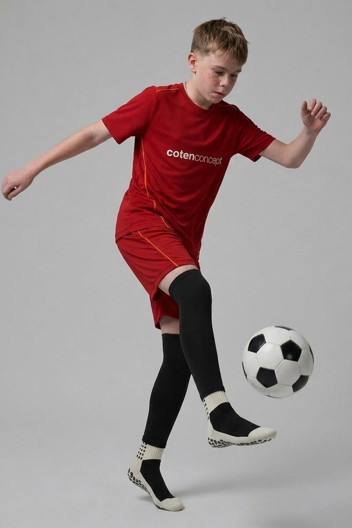 2 Çift Profesyonel Tabansız Bilek Üstü Futbol Çorabı Tozluk - Kaydırmaz Çorap Uyumlu Konç
