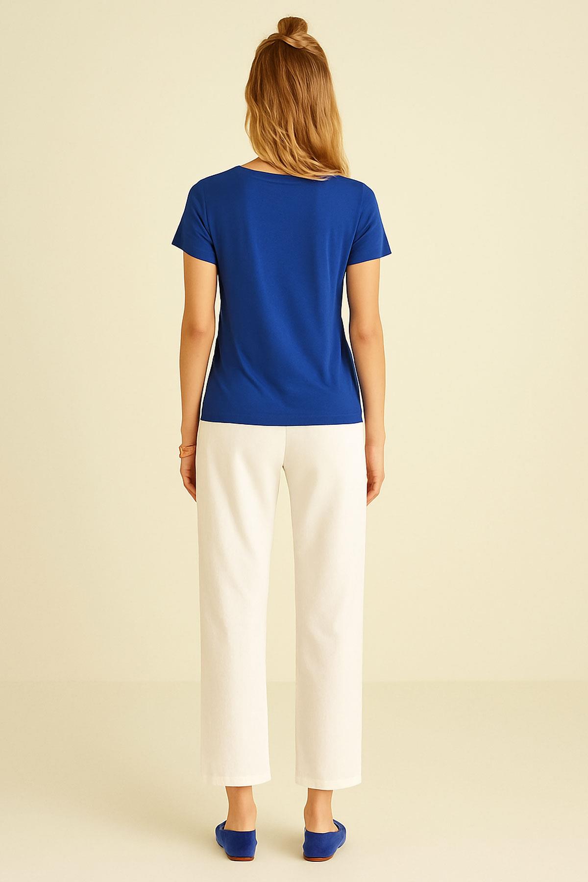 3 Adet Kısa Kollu Pamuklu V Yaka Tişört