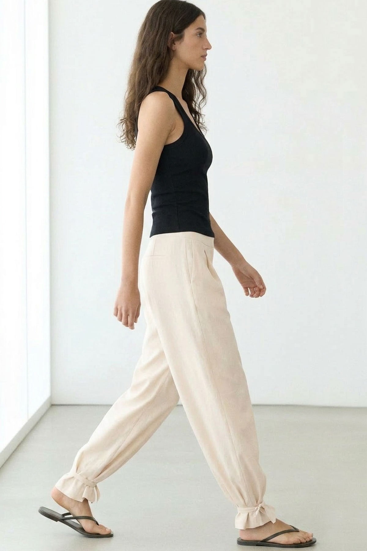 2 Adet Fitilli Fitted Viskon Karışımlı Askılı Tişört