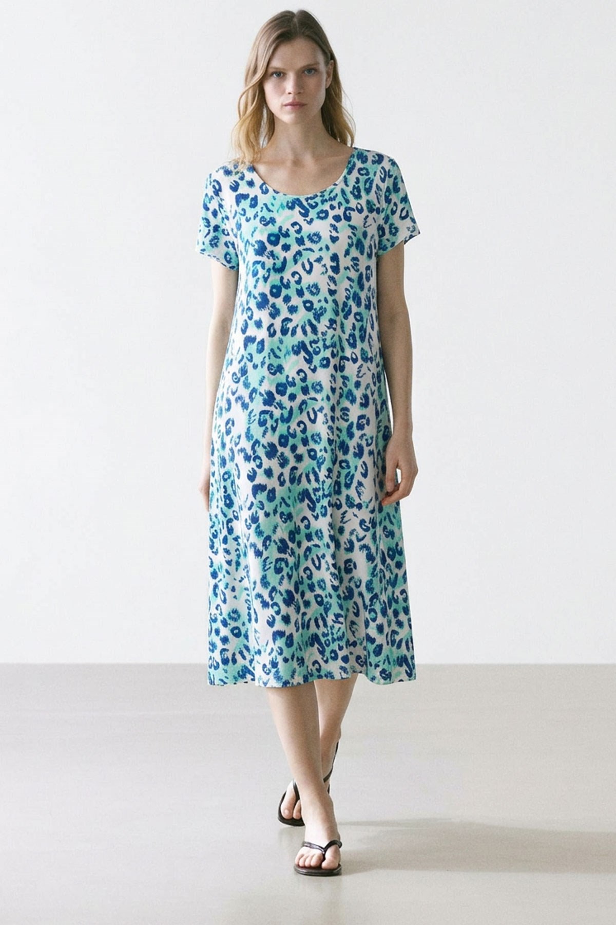 2 Adet Dökümlü Rahat Kalıp Günlük Penye Kumaş Elbise