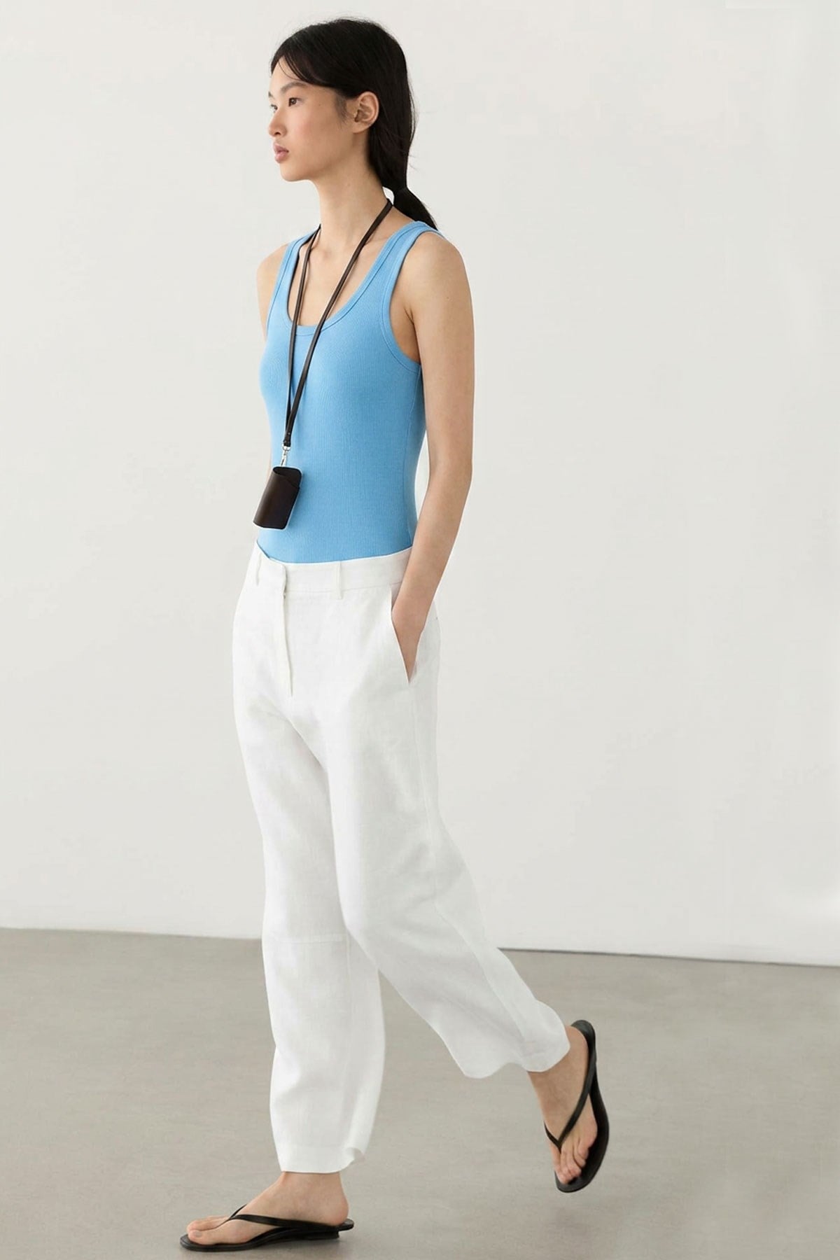 2 Adet Fitilli Fitted Viskon Karışımlı Askılı Tişört