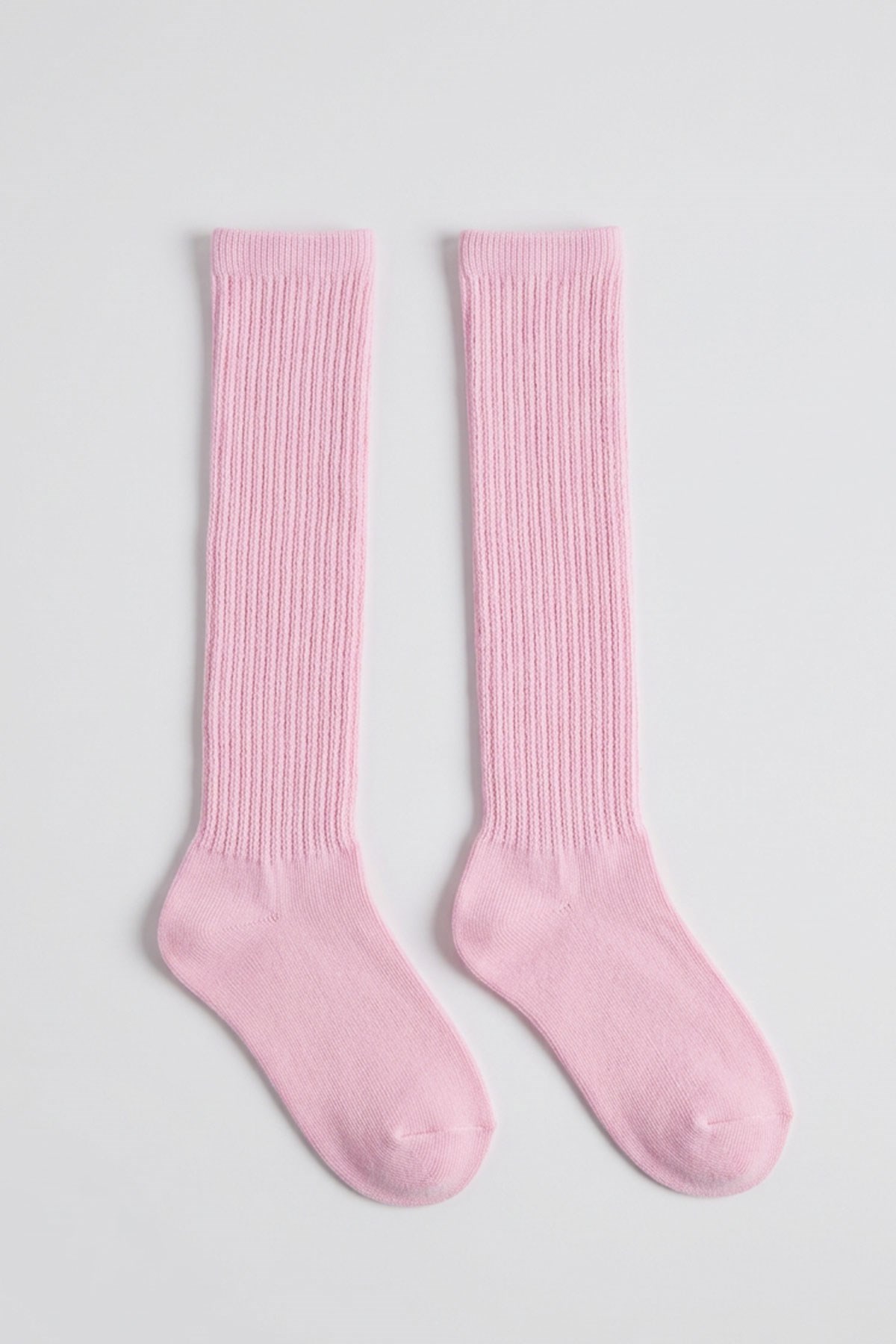 İnce Fitilli Diz Üstü Pamuk Karışımlı Çocuk Çorap