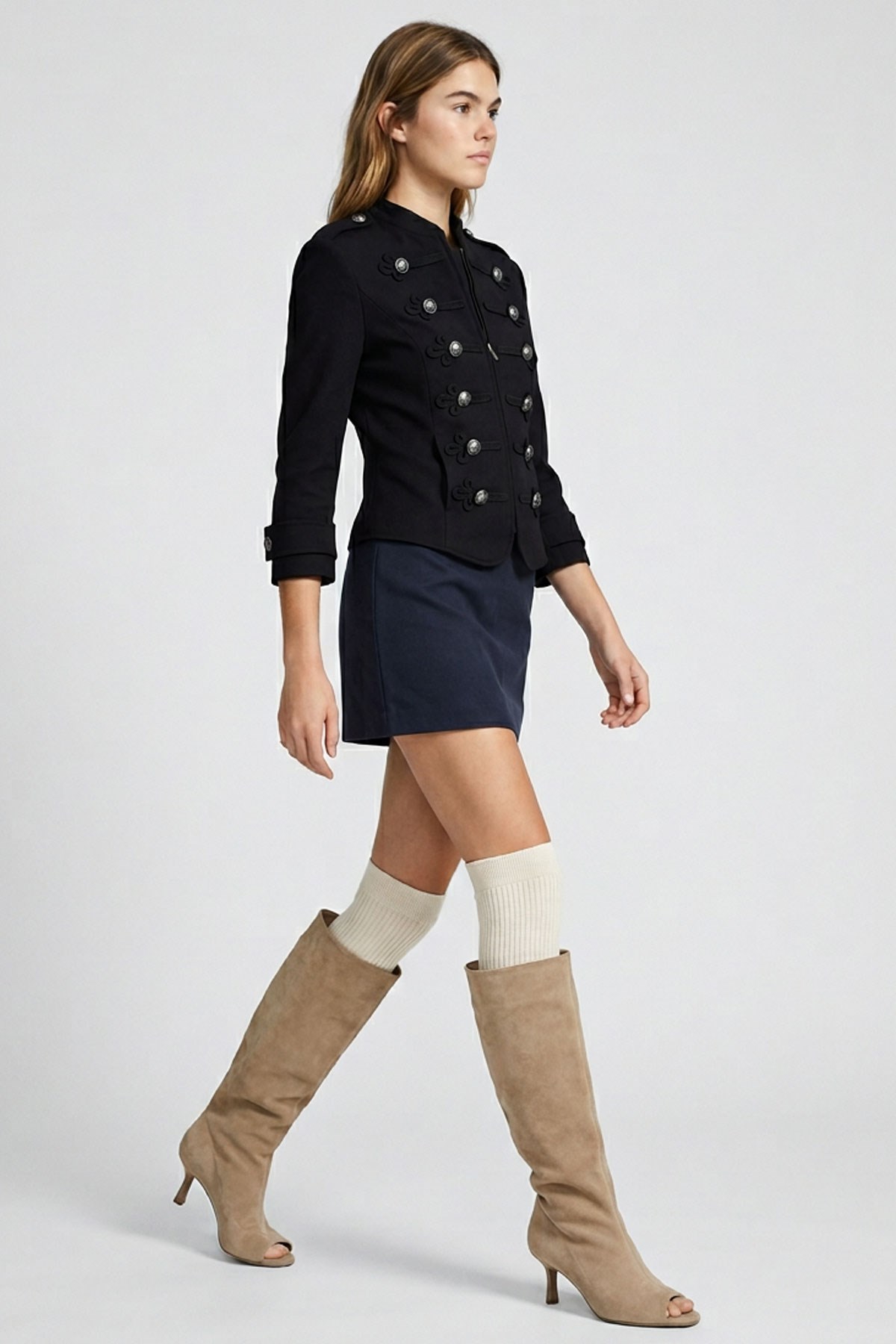 Parmaksız Tabanlı Lastikli Diz Üstü Basic Pamuk İçerikli Tozluk