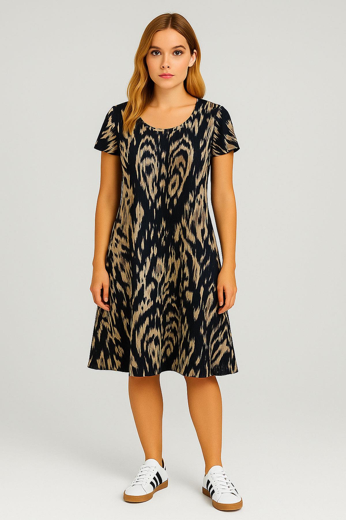 2 Adet Dökümlü Rahat Kalıp Günlük Penye Kumaş Elbise