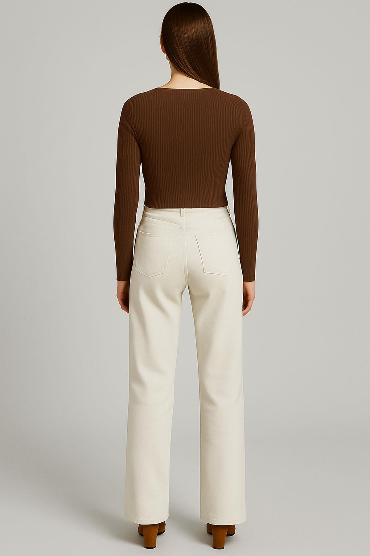 2 Adet Uzun Kollu Kayık Yaka Ribanalı Bluz