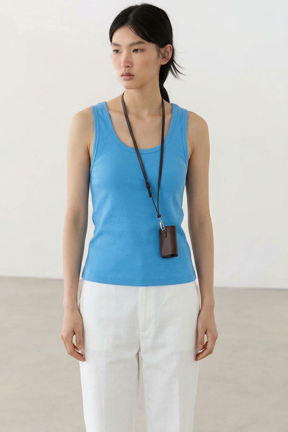 2 Adet Fitilli Fitted Viskon Karışımlı Askılı Tişört