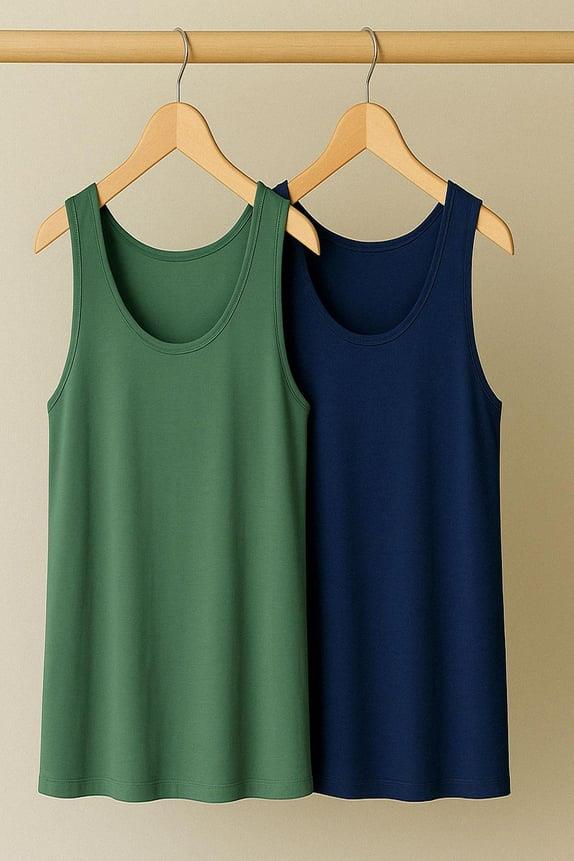 2 Adet A Kesim Pamuklu Kalın Askılı Atlet Tişört