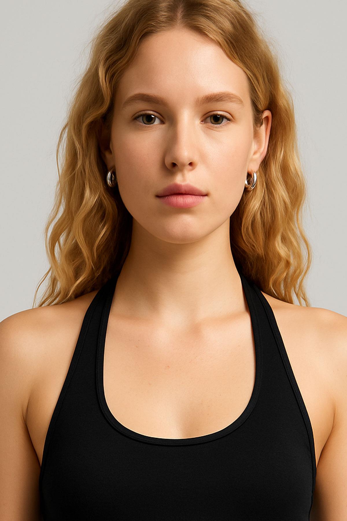 Pamuk Karışımlı Halter Yaka Atlet Tişört