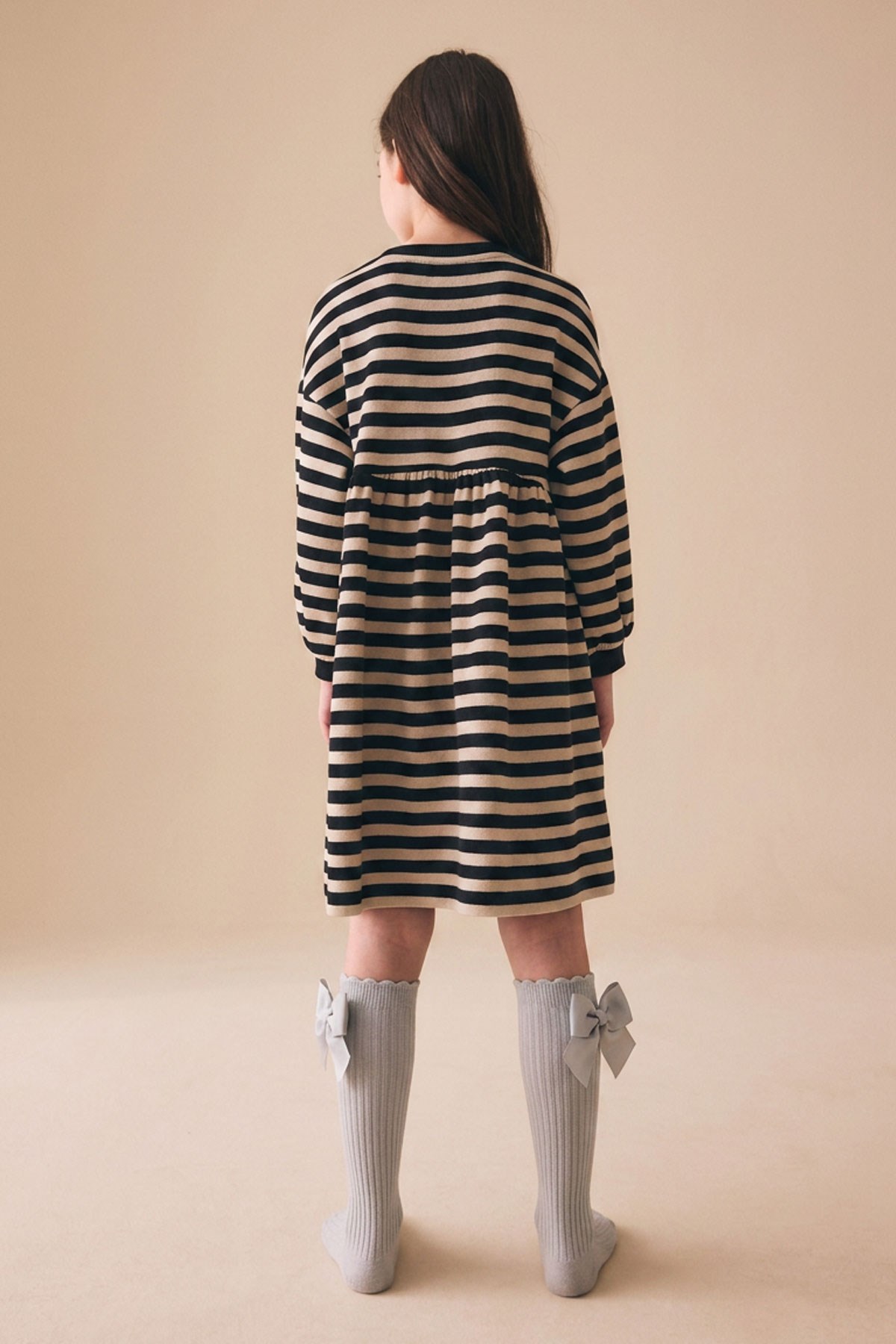 Kız Çocuk Fiyonklu Fitilli Diz Altı Çorap