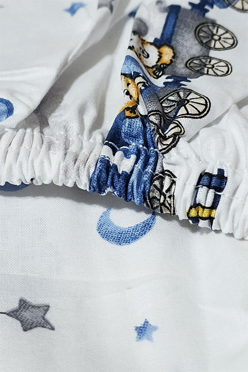 Yastık Kılıflı Ranforce Kumaş Lastikli %100 Pamuklu İpeksi Bebek Çarşaf Seti