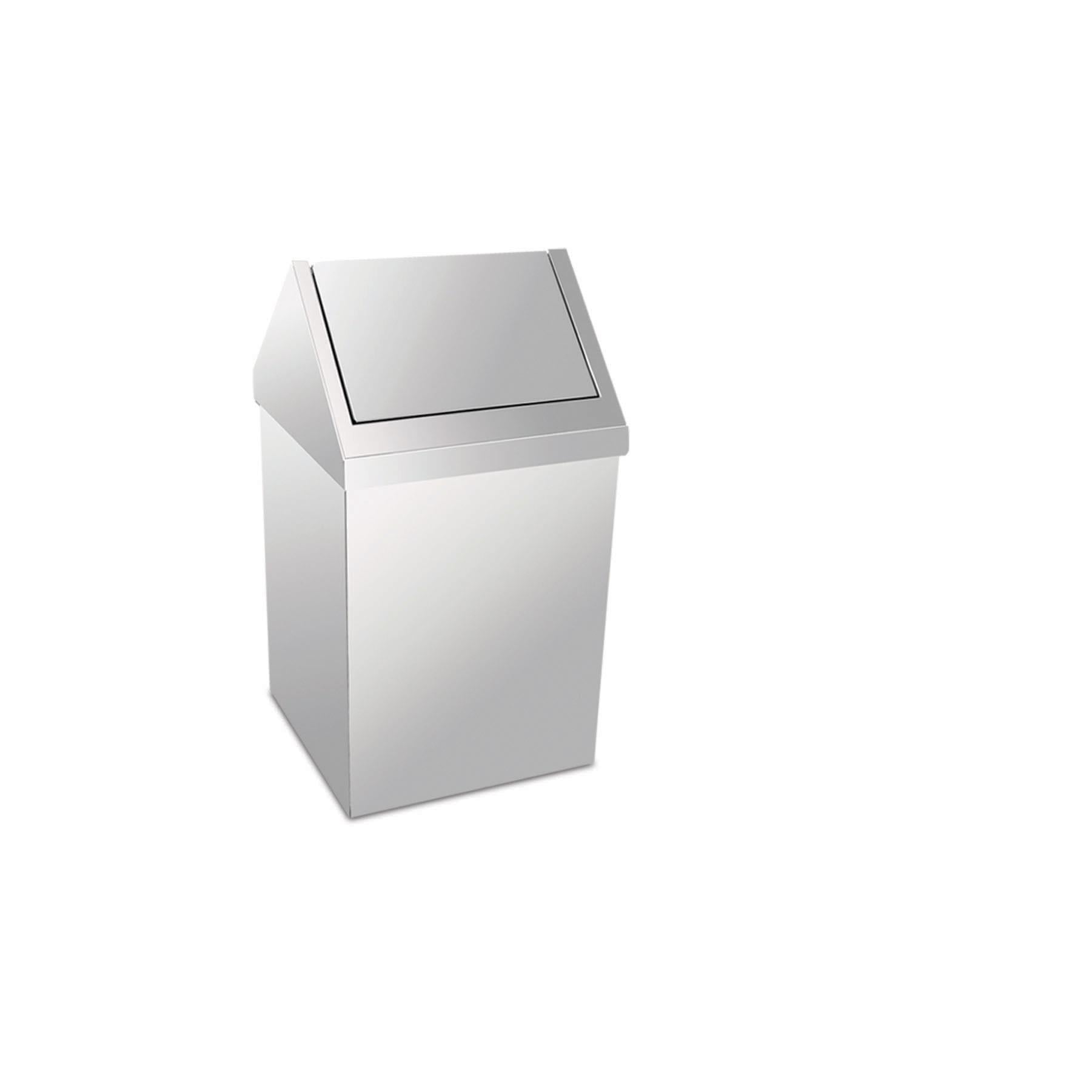 Krom Çatı Kapaklı Çöp Kovası 36 Lt. 3800-336