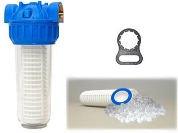 Aquafer - Aquafer 10 inç Siliphos Kireç Önleyici Su Filtresi 1 inc 50 Micron Yıkanabilir