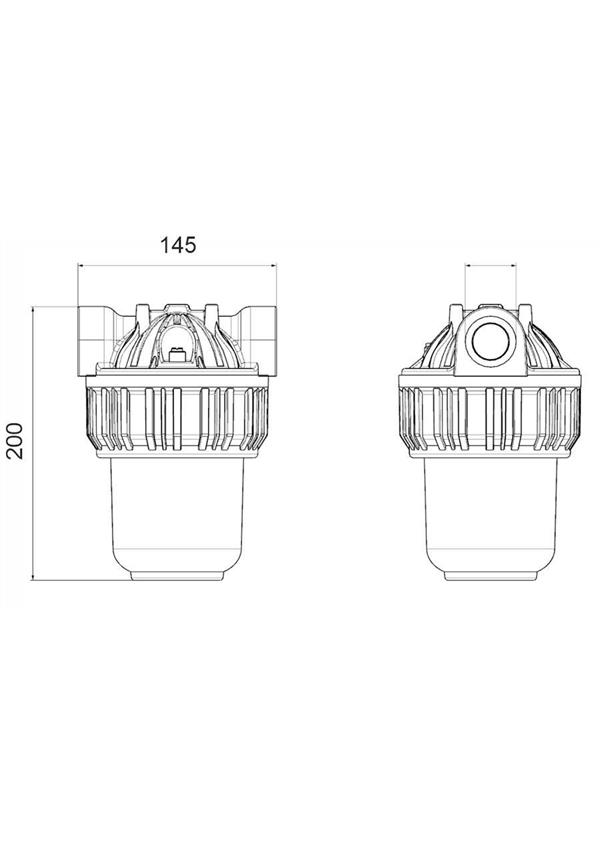 Aquafer - Aquafer 5'' Tombul Yıkanabilir Kartuşlu Filtre Takımı 1 inc 50 Micron
