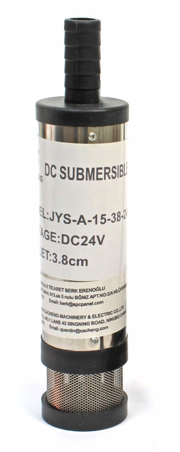 Cacheng - 24 Volt Mazot Yağ Aktarma Pompası,  Dc Mini Dalgıç Pompa Süzgeçli 38 mm Dış Çap