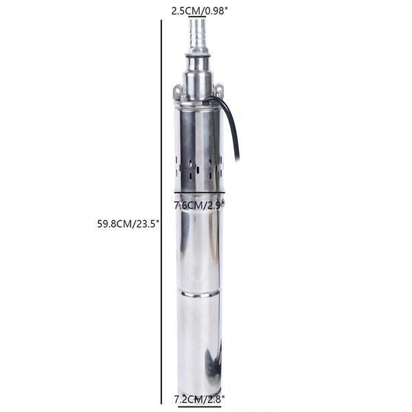 Cacheng - 48 Volt 750 Watt Dc Solar Güneş Enerjili Fırçasız Dalgıç Pompa 140 mss 2 m³/h