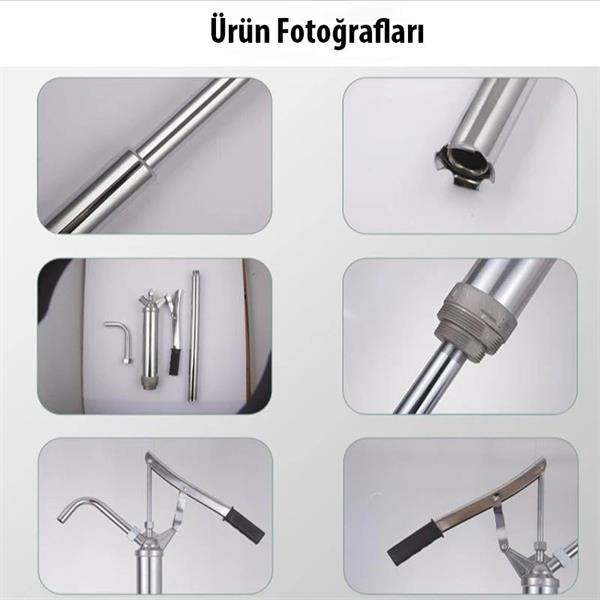 Cacheng - Paslanmaz Manuel Varil Pompası 20lt/dk, Mazot Yağ Pompası