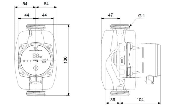 Grundfos - Grundfos ALPHA1 15-60(130 mm) 25-40.000 Kazan İçin Frekans Konvertörlü Sirkülasyon Pompası 6mss 3.4m³/h