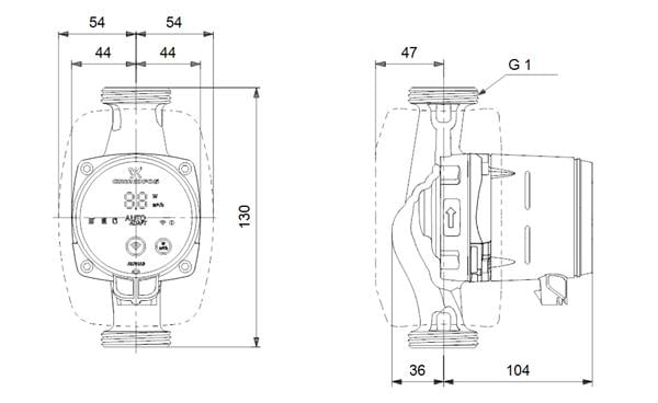 Grundfos - Grundfos ALPHA3 15-60(130 mm) 25-40.000 Kazan İçin Frekans Konvertörlü Sirkülasyon Pompası 6mss 3.4m³/h