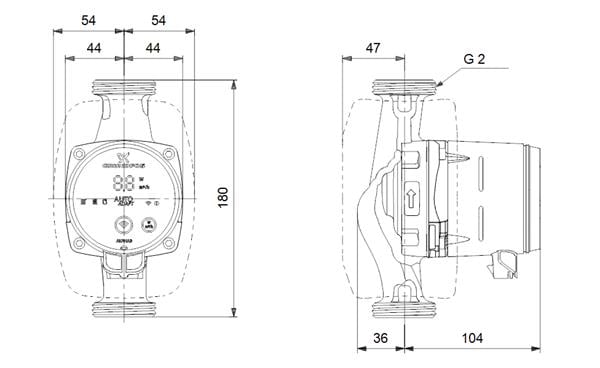 Grundfos - Grundfos ALPHA3 32-60(180 mm) 25-40.000 Kazan İçin Frekans Konvertörlü Sirkülasyon Pompası 6mss 3.4m³/h