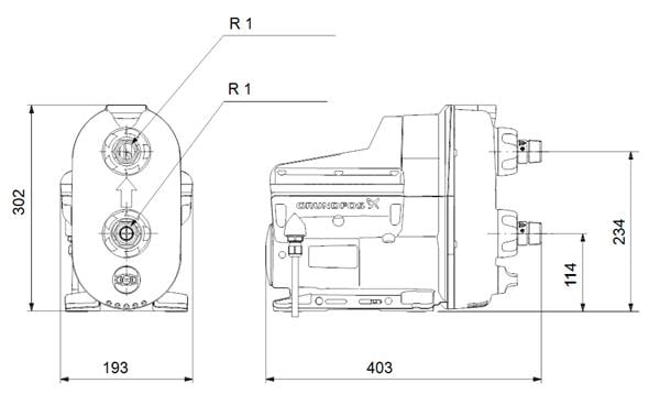 Grundfos - Grundfos Scala2 3-45 AKCDDE Sessiz Otomatik Hidrofor 4 Bar 4.8 m³/h