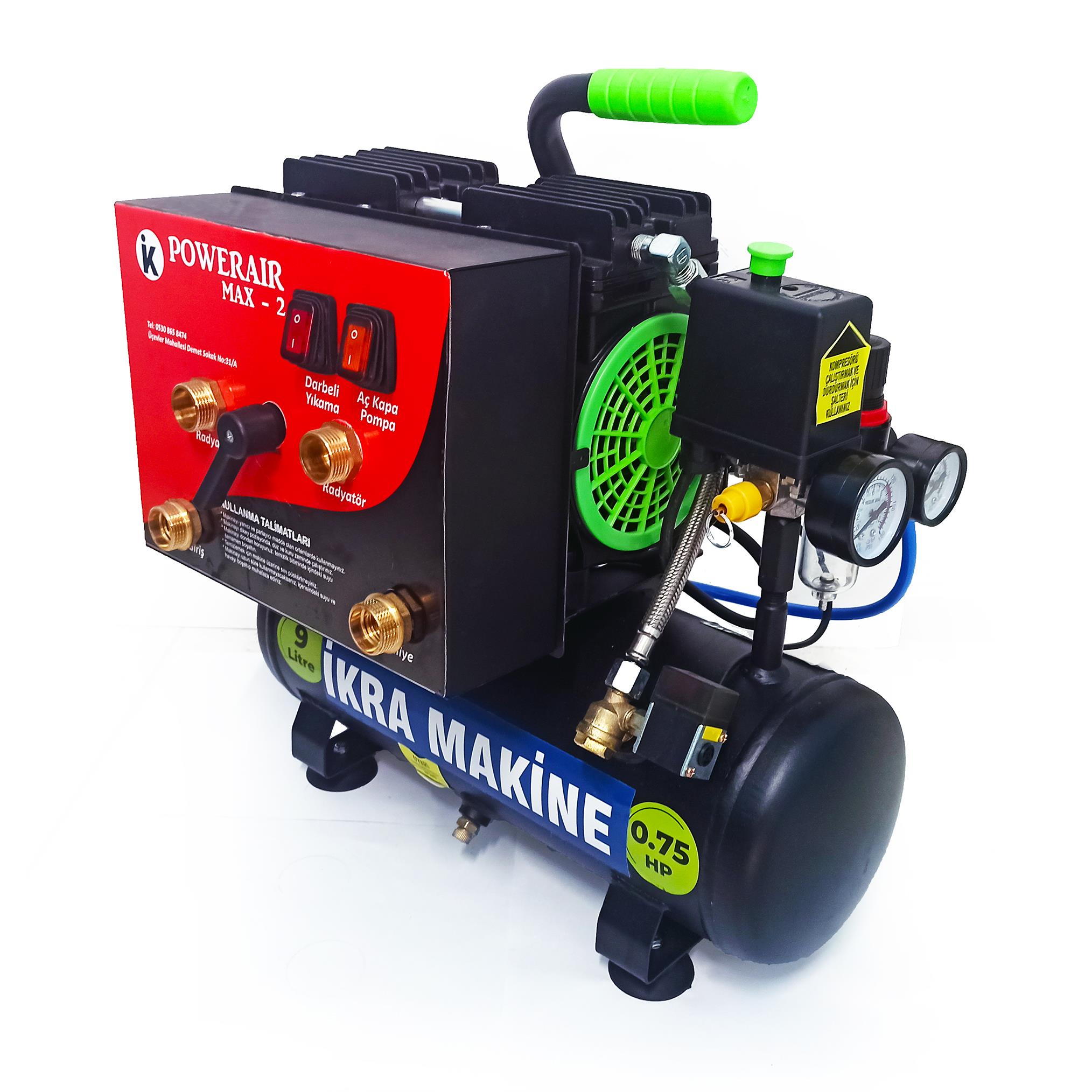 İkra Makine - İkra Max-2 Çift Yönlü Kompresörlü Petek Temizleme Makinası | Havalı Darbeli