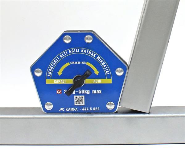 Kampa - Çırak-50M/A Manyetik Kaynak Gönyesi On-Off Anahtarlı 6 Açılı, 35-50 Kg Kaynak Tutucu Mıknatıs