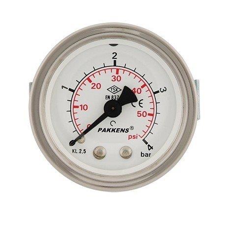 Pakkens - Pakkens 0-1 Bar 63 mm Arkadan Bağlantılı Panotipi Kuru Manometre G 1/4 inç