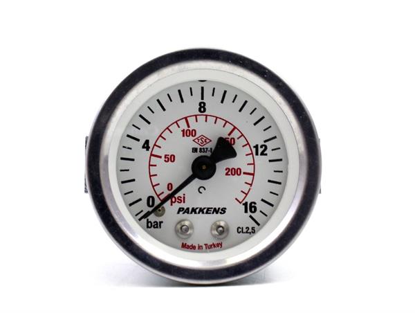 Pakkens - Pakkens 0-16 Bar 50 mm Panotipi Arkadan Bağlantılı Kuru Manometre G 1/8 inç