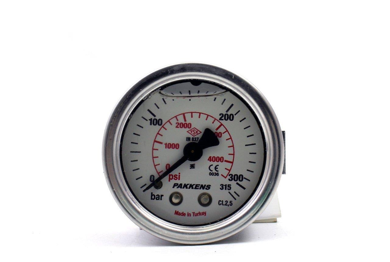 Pakkens - Pakkens 0-315 Bar 63 mm Arkadan Bağlantılı Panotipi Gliserinli Manometre G 1/4 inç