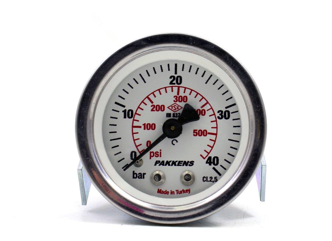 Pakkens - Pakkens 0-40 Bar 63 mm Arkadan Bağlantılı Panotipi Kuru Manometre G 1/4 inç