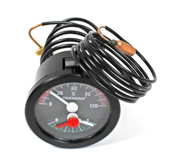 Pakkens - Pakkens 50 mm 120 C° / 6 Bar 1 mt Kapiler Boyu Kombine Ölçer Termometre - Manometre