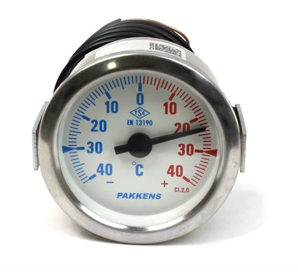 Pakkens - Pakkens Çap 60 -40/+40 °C Arkadan Bağlantılı Pano Tip Gazlı Termometre 1mt Pvc Kaplı Kapiler Boyu
