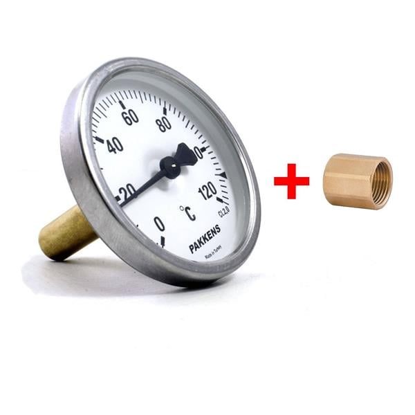 Pakkens - Pakkens Termometre Manşonlu 63 Çap 120 Derece Göstergeli 5 cm Bağlantılı