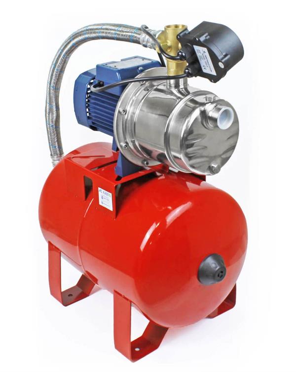 Pedrollo Pompa - Pedrollo JCRm 1A Dijital Paslanmaz Jet Hidrofor 2 Kat 4 Daire 24 Litre Tanklı