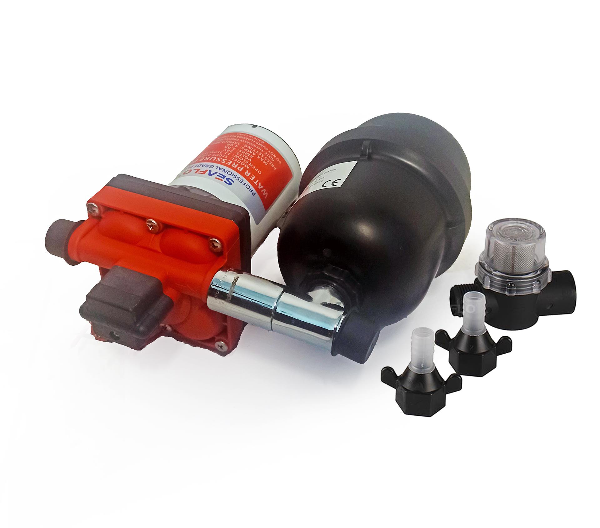 Seaflo - Seaflo 12 Volt 2 Lt Tanklı Otomatik Hidrofor, 11.3Lt 3.7Bar Tekne, Karavan Hidroforu